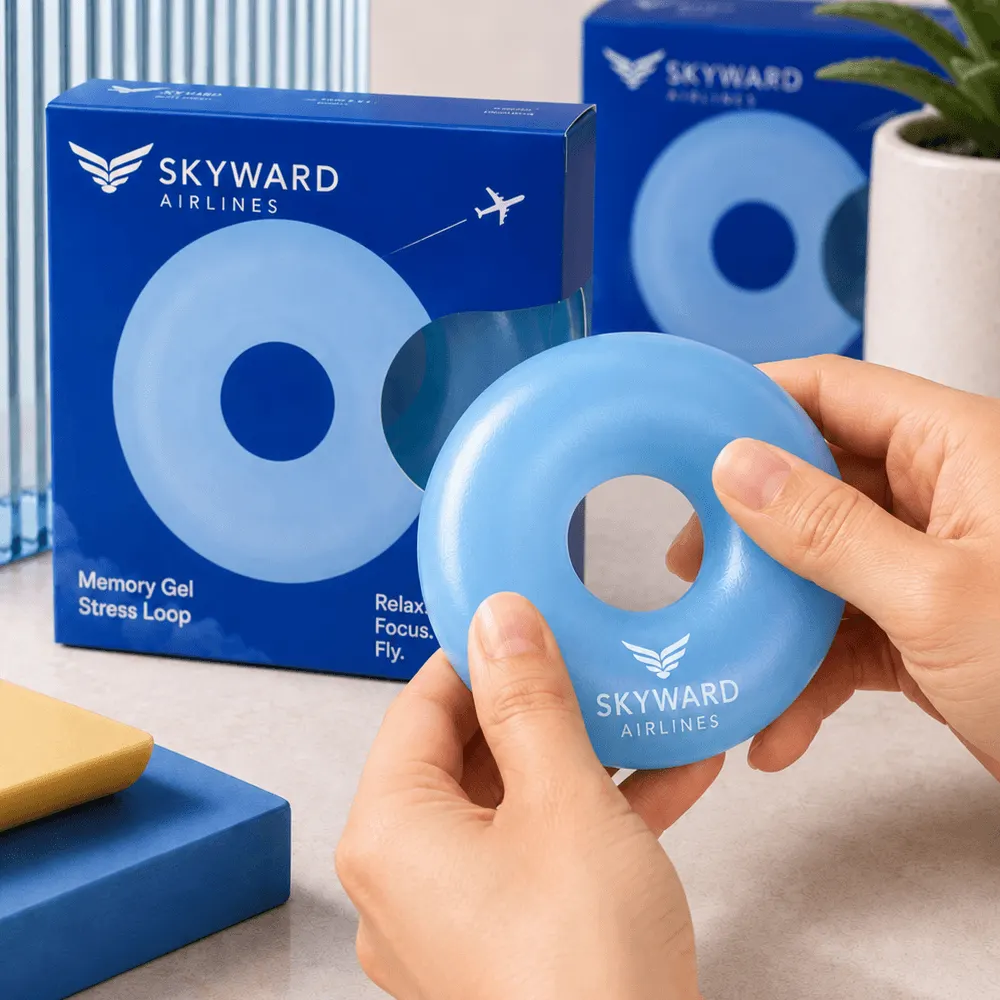 Гелевый антистресс для Skyward Airlines с фирменной упаковкой, фотография проекта 8