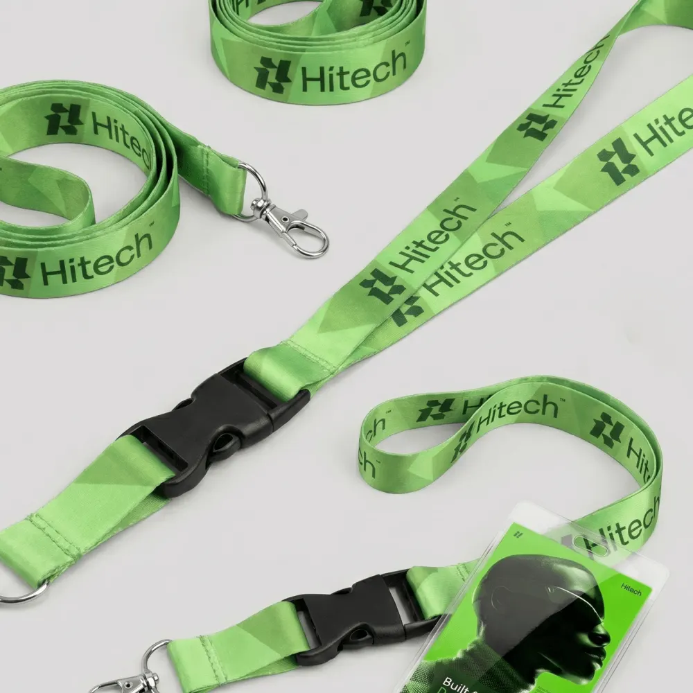 Ленты для бейджей с печатью логотипа Hitech на заказ: Общий ритм комплекта и взаимное положение предметов.