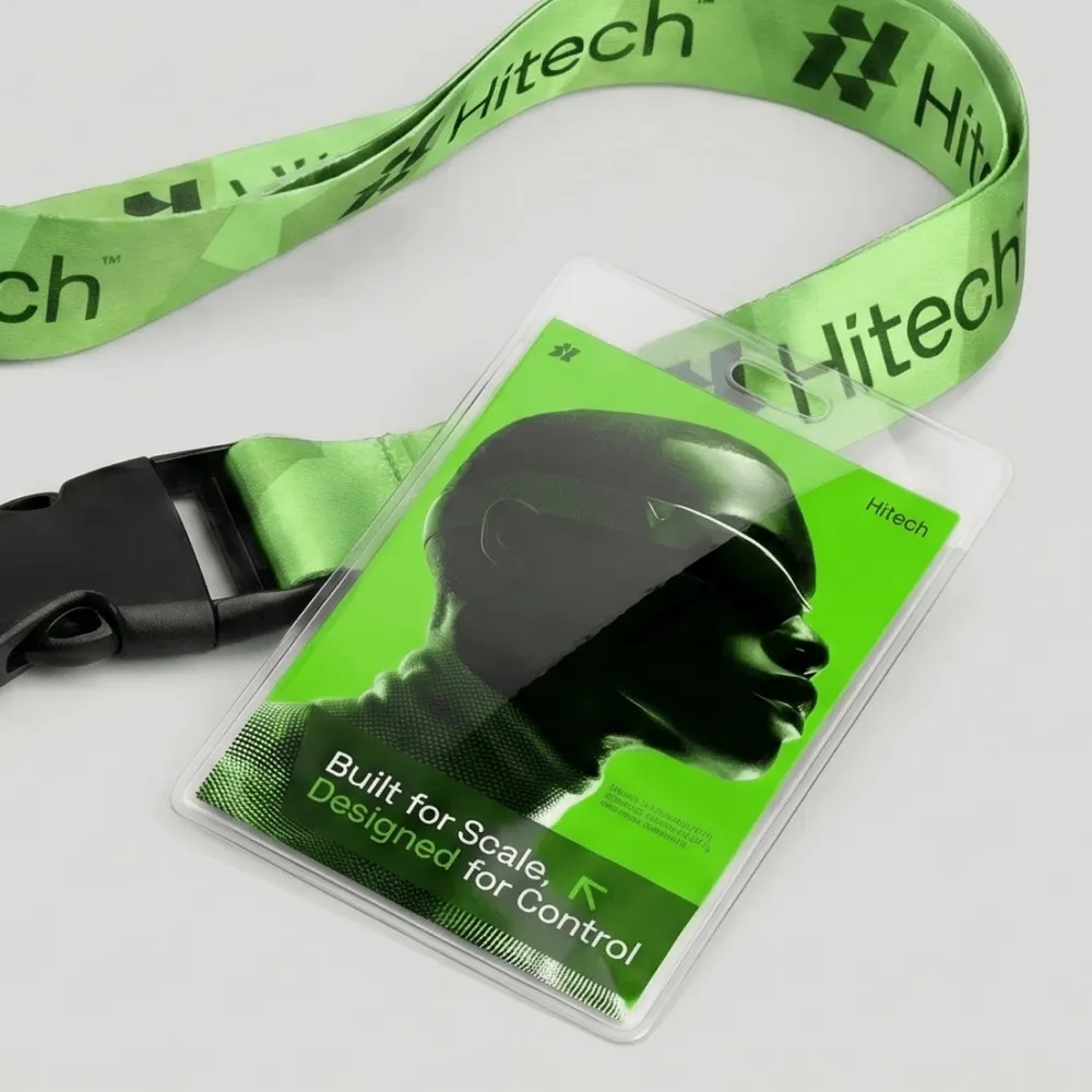 Ленты для бейджей с печатью логотипа Hitech на заказ, фотография проекта 7