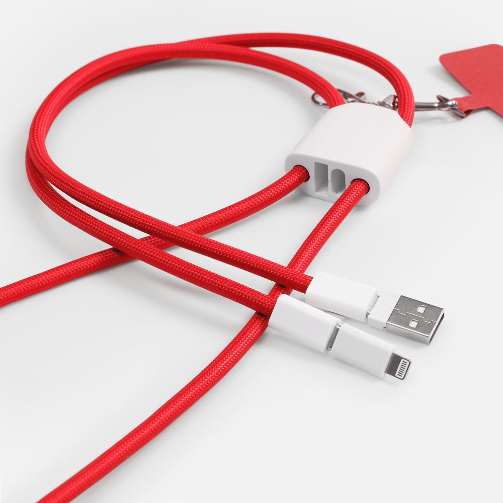 Кабель-ланьярд energyFlex Pro, серо-бежевый — кабели и адаптеры с логотипом