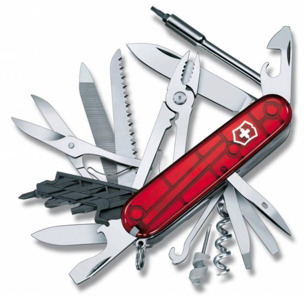 Офицерский нож CyberTool L, полупрозрачный красный, красный
