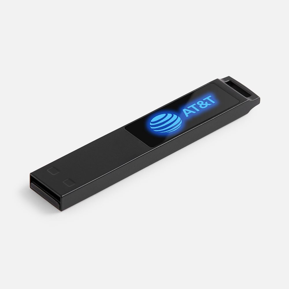 Флешка markBright Black с синей подсветкой, 32 Гб, без уточнения