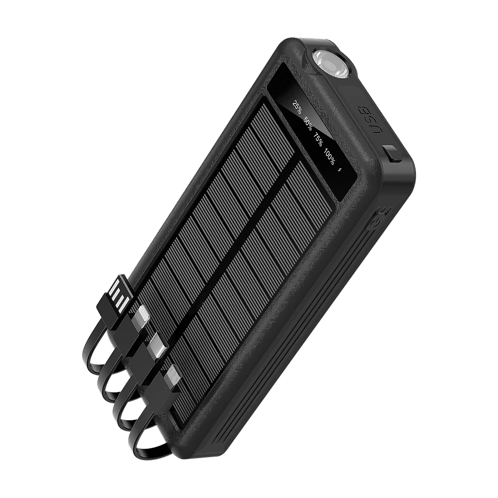 Внешний аккумулятор Xyron с солнечной панелью, 10000 mAh, синий, Чёрный
