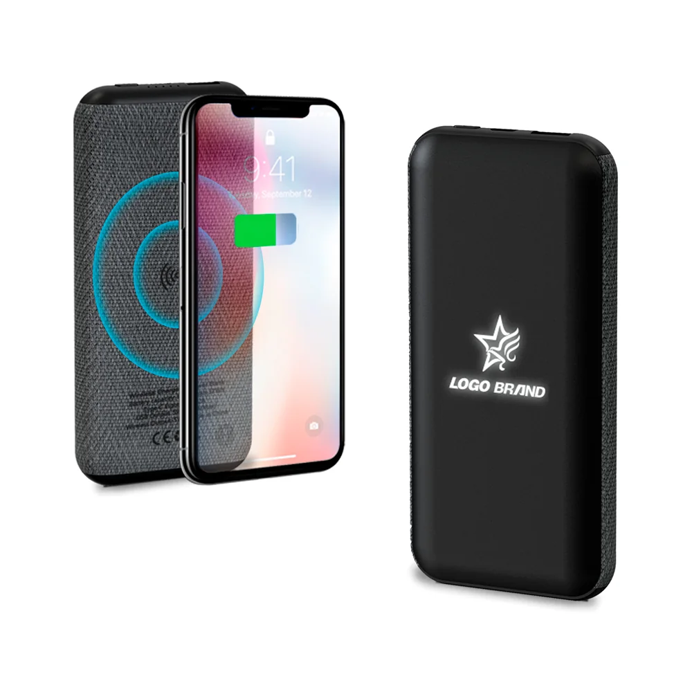 Внешний аккумулятор Stormoway, 10000 mAh с беспроводной зарядкой, Черный