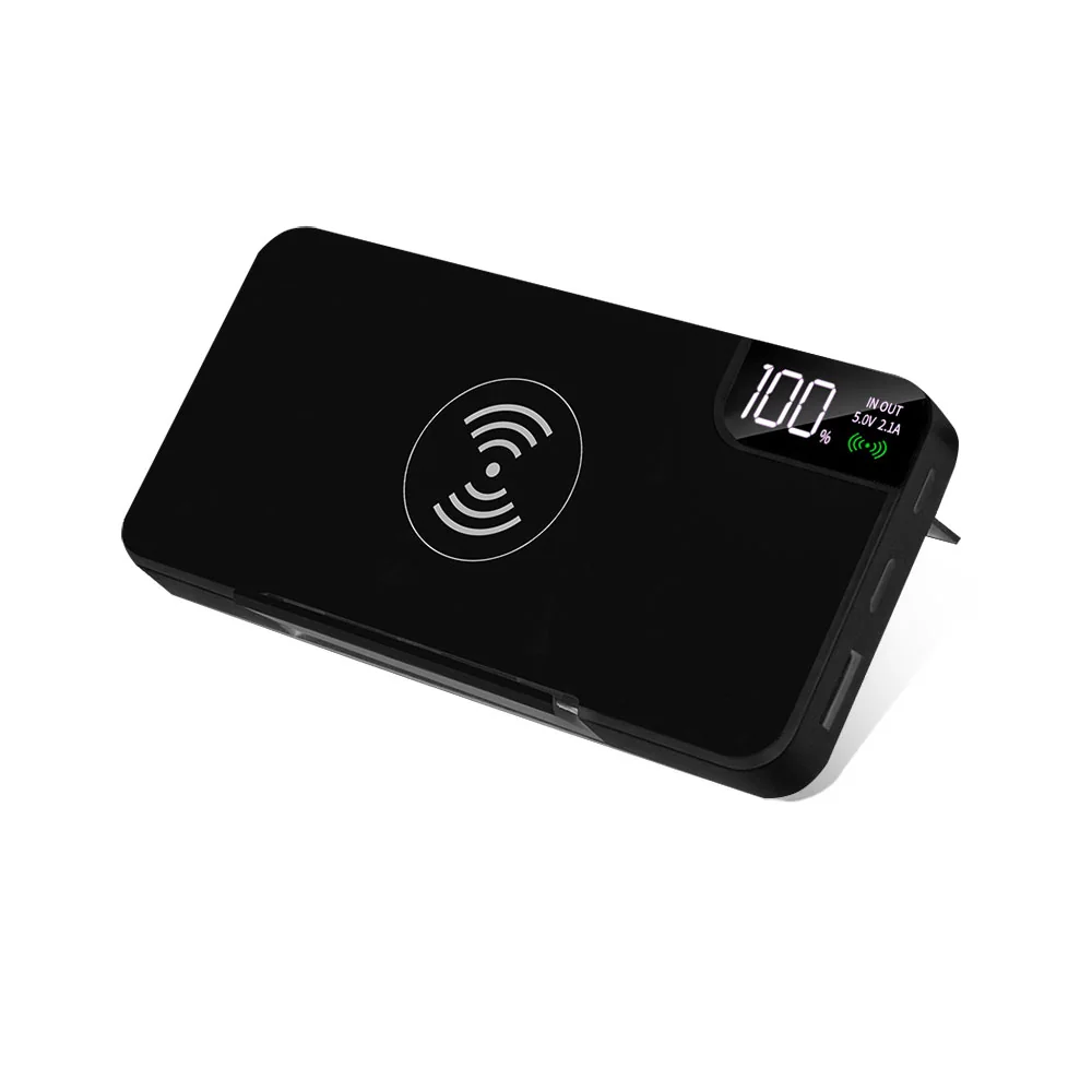 Внешний аккумулятор gPro QI, с беспроводной зарядкой 10000 mAh, Черный
