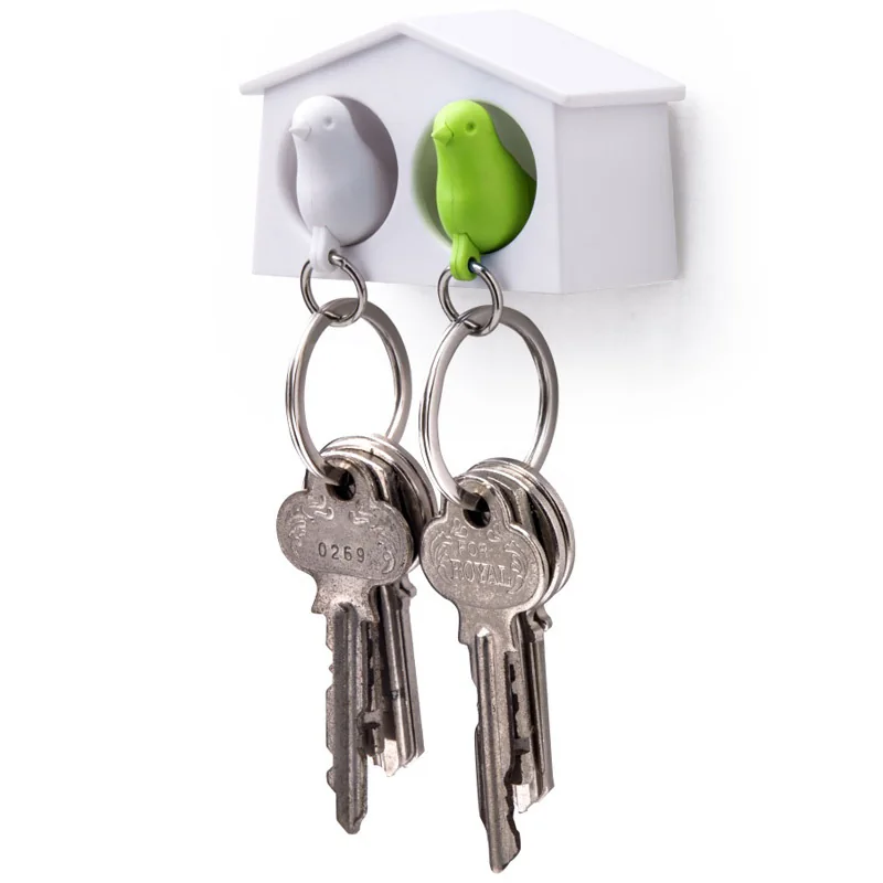 Держатель и брелок для ключей двойной Mini Duo Sparrow, Белый/зелёный