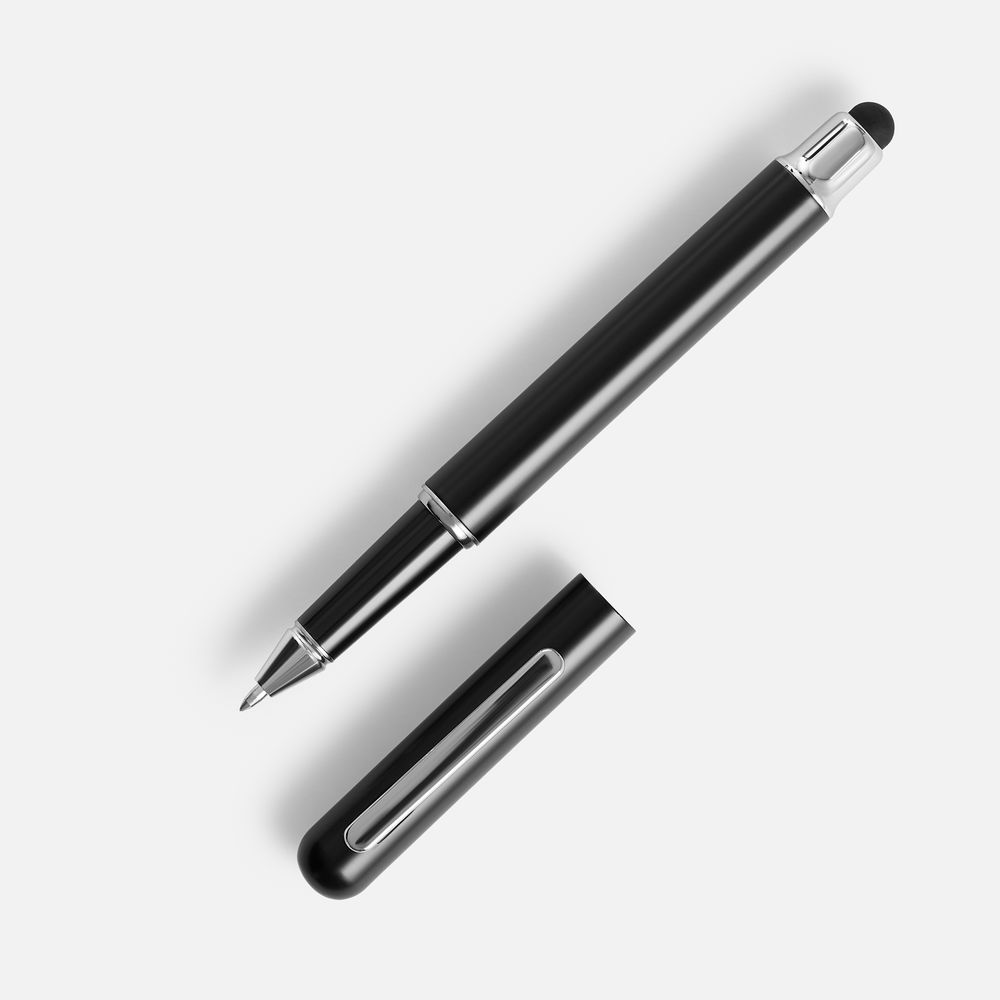 Роллер Scribo со стилусом, матовый белый, черный