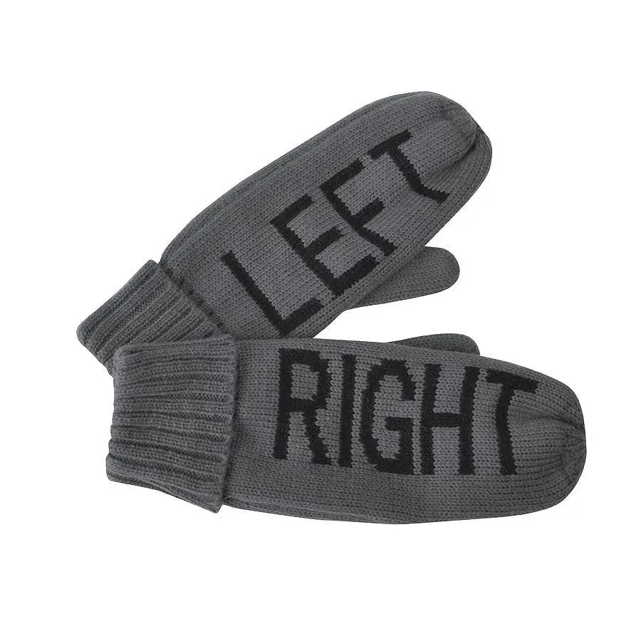 Рукавицы мужские "LEFT&RIGHT" с теплой подкладкой — вязаный мерч с логотипом