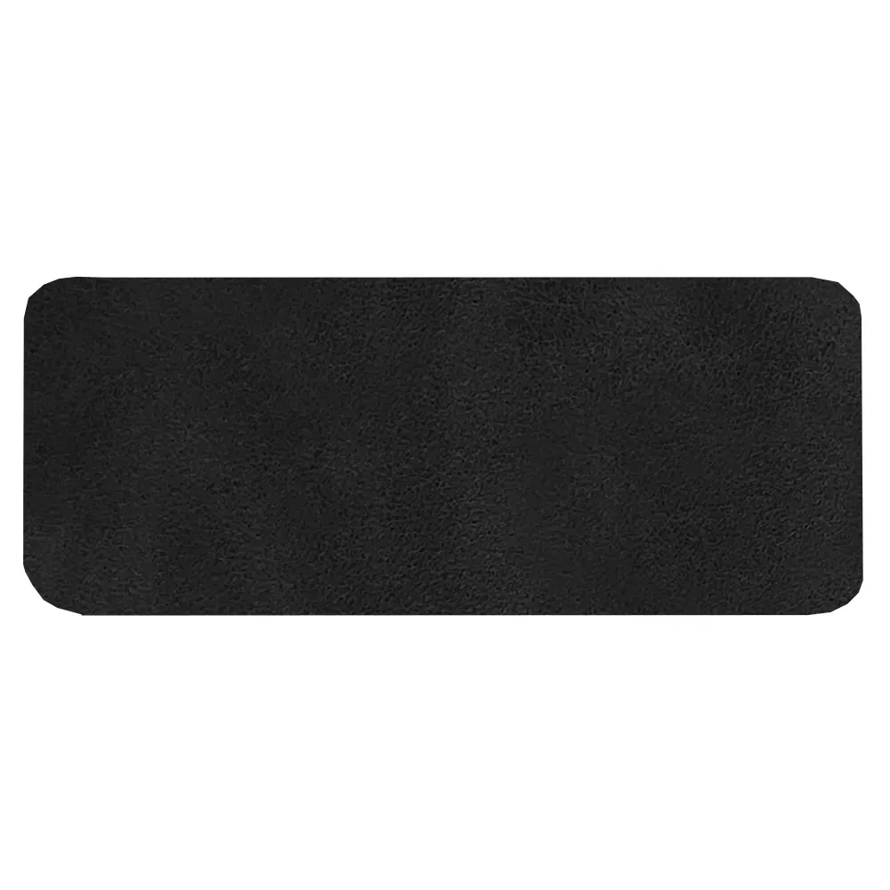 Шеврон Rectangle Smooth Leather размер 50*20 мм, черный, со скругленными углами, черный