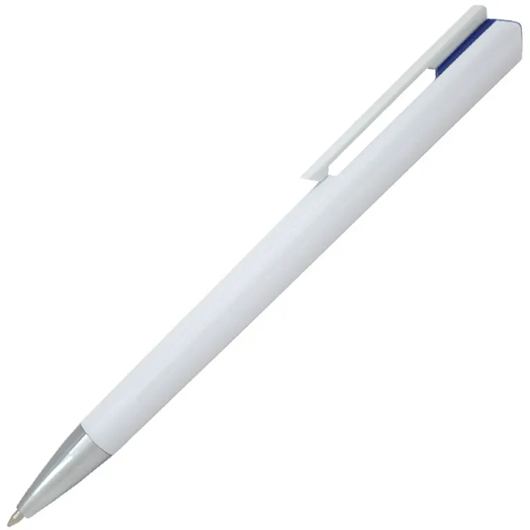 Ручка шариковая, пластиковая, белая/синяя — арт. 201038.04, синий / белый