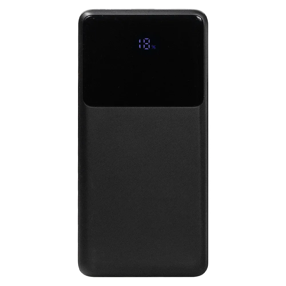 Внешний аккумулятор (powerbank) «Stream 10», 10 000 mAH, с двумя зарядными шнурами, 22,5W (Ватт) super fast charge, Power Delivery (PD) 25.5W (dfnn), c цифровым дисплеем для контроля заряда, черный, черный