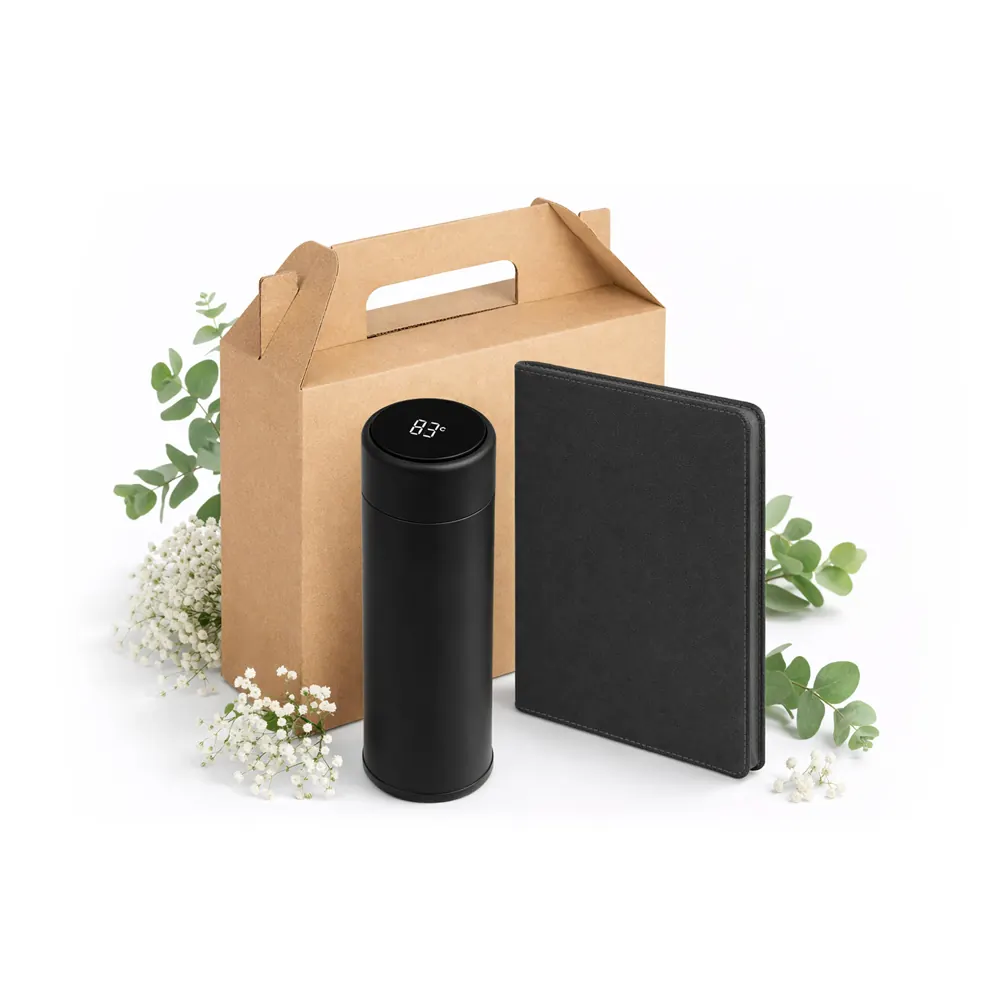 Набор подарочный Solution Everyday Duo (термос, ежедневник), черный, черный