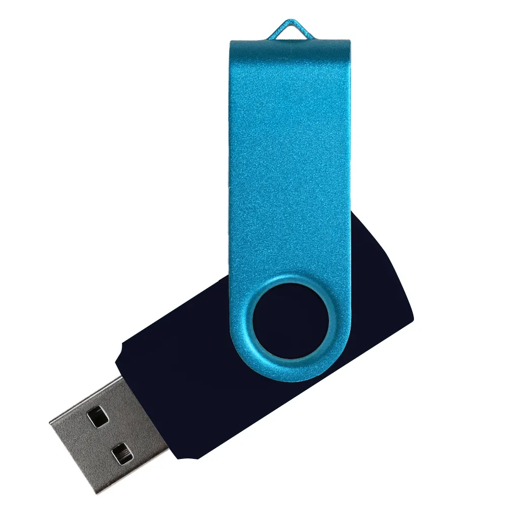Флеш накопитель USB 2.0 Twister Сolor Mix 16GB, пластик Софт Тач/металл, черный/белый, черный 8 / голубой
