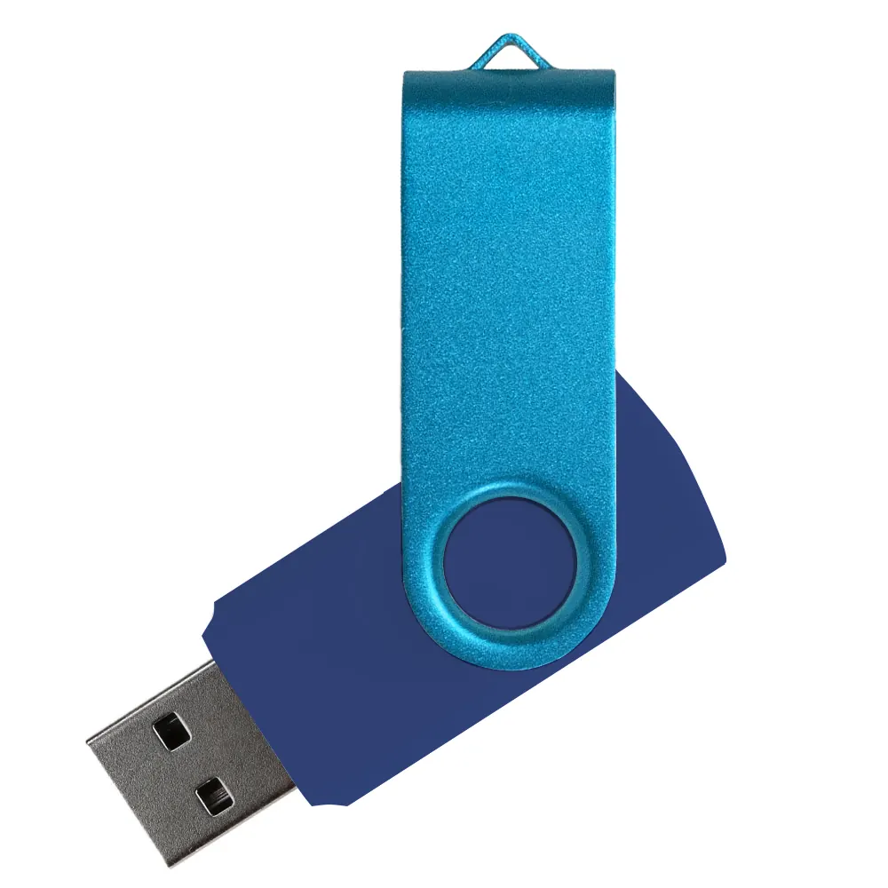 Флеш накопитель USB 2.0 Twister Сolor Mix 16GB, пластик Софт Тач/металл, темно-синий/белый — флешки с логотипом