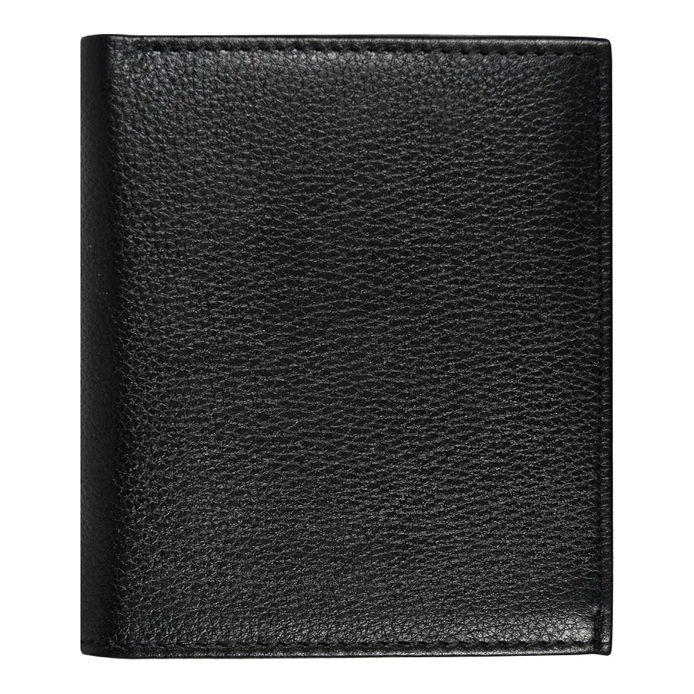 Кошелек с картхолдером для кредитных карт вертикальный Leather Plain из нат. кожи, черный