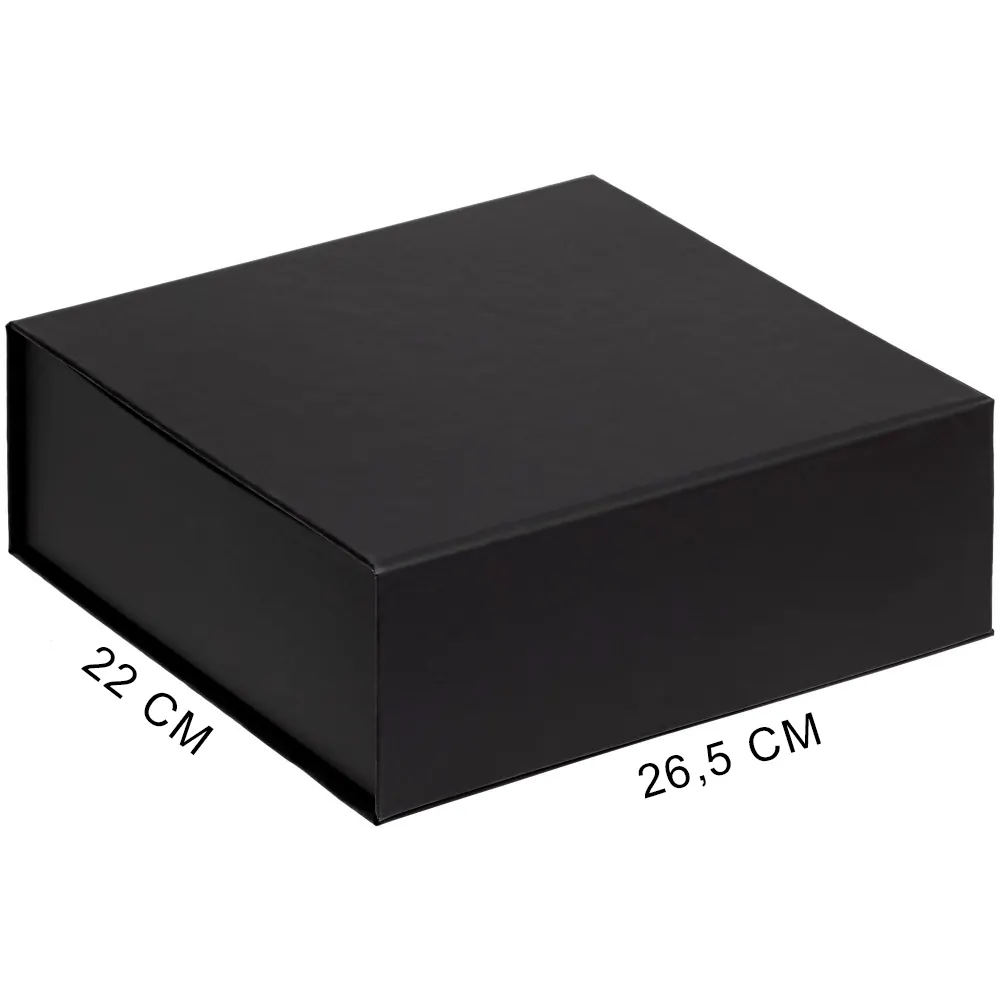 Подарочная коробка, размер 25*21*8,5 см, Solution Prestige Linen с магнитным клапаном, черная,, черный 2, бумага под ткань