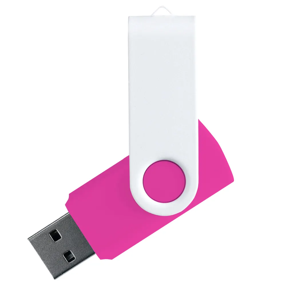 Флеш накопитель USB 2.0 Twister Сolor Mix 16GB, пластик Софт Тач/металл, розовый/белый, розовый 7 / белый
