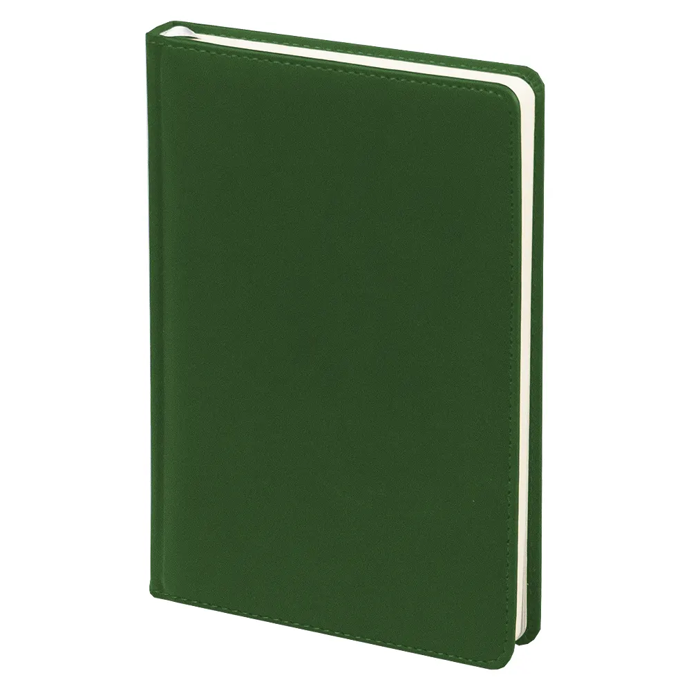 Ежедневник Classic Soft А5, черный, недатированный, в твердой обложке, зеленый