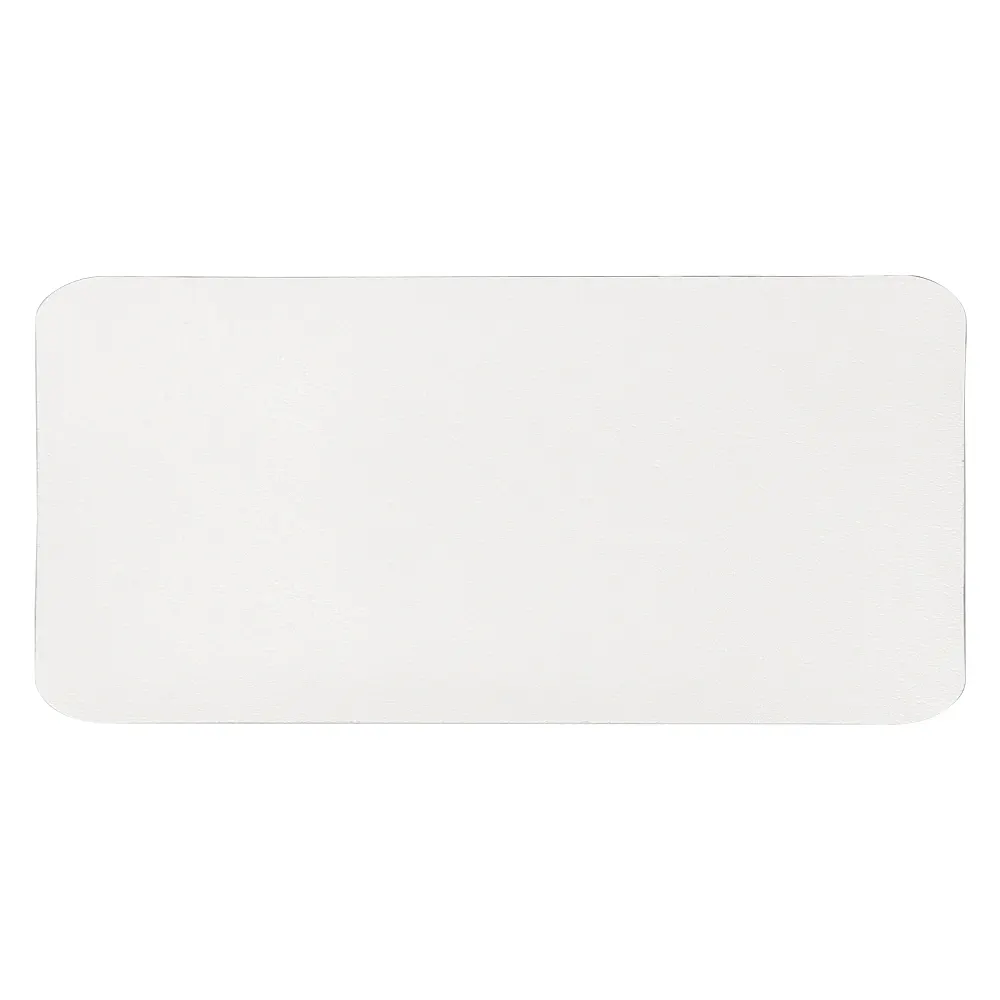 Шеврон Rectangle Cowhide размер 60*30 мм, белый, со скругленными углами, белый