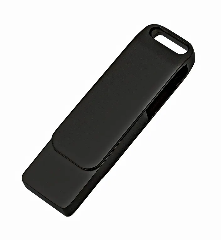 Флеш накопитель Bergamo, USB 2.0 16GB, металл, черный — флешки с логотипом