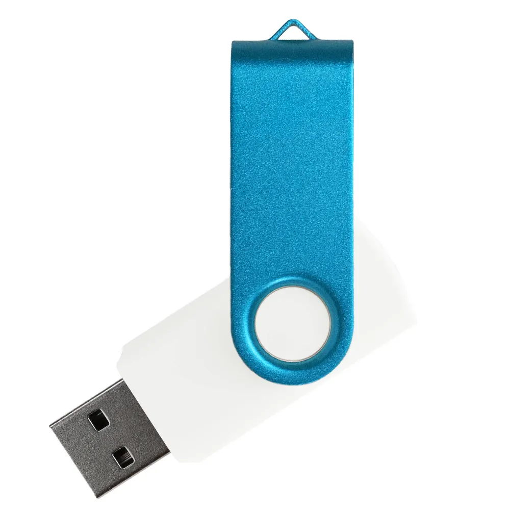 Флеш накопитель USB 2.0 Twister Сolor Mix 16GB, пластик Софт Тач/металл, белый/белый, белый 8 / голубой