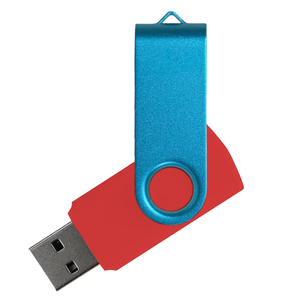 Флеш накопитель USB 2.0 Twister Сolor Mix 16GB, пластик Софт Тач/металл, красный/белый, красный 8 / голубой