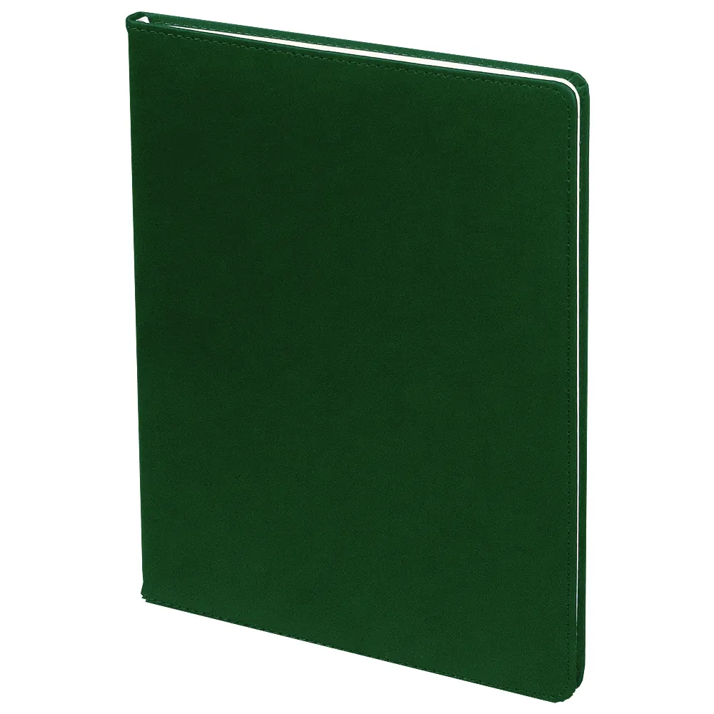 Еженедельник Classic Soft A4, черный, недатированный, в твердой обложке, зеленый