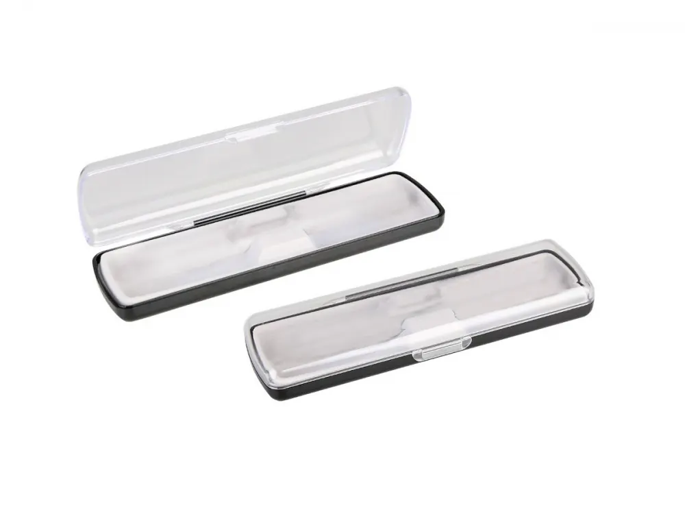 Футляр для ручки Pencase Uno, пластик, прозрачный/черный, прозрачный