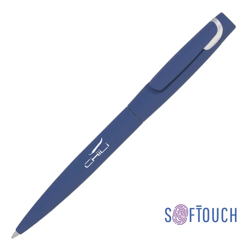 Ручка шариковая "Saturn" покрытие soft touch, темно-синий с серебристым