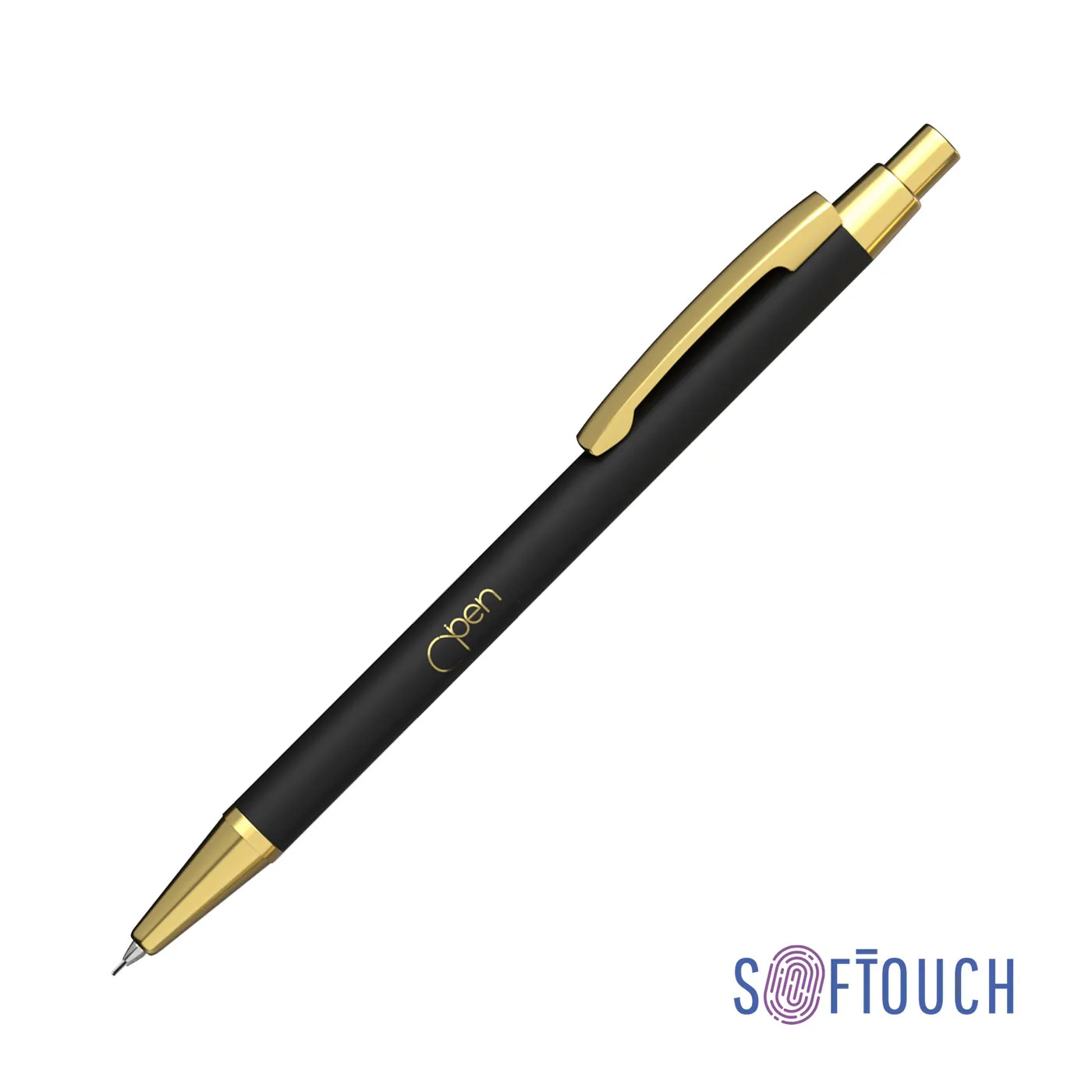Карандаш механический "Ray", покрытие soft touch — арт. 7427-3G, черный с золотом
