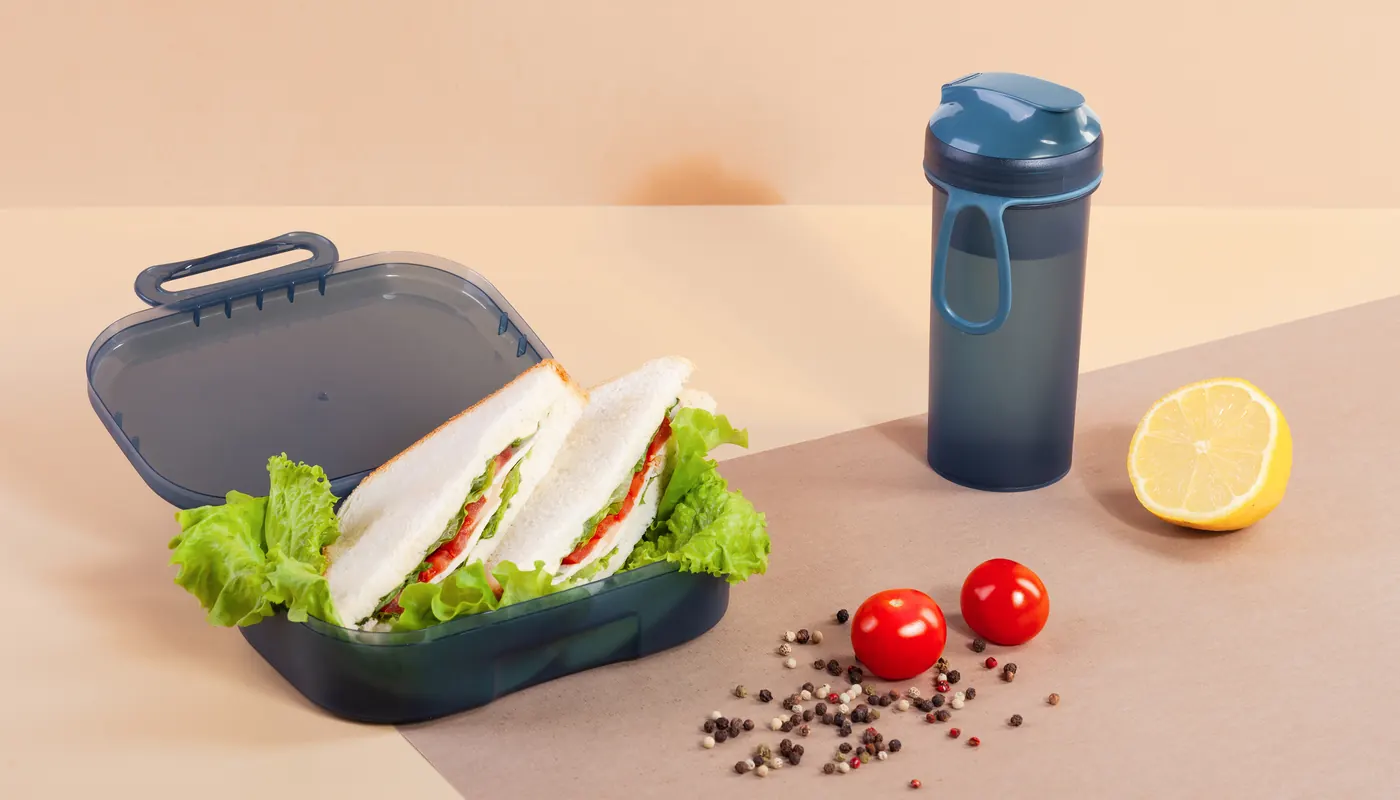 Набор "Eat&Drink box": бутылка, ланч-бокс — арт. 2693-2N, синий с голубым