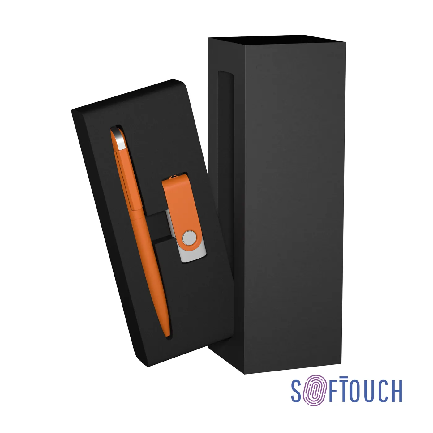 Набор ручка + флеш-карта 16 Гб в футляре, покрытие soft touch — арт. 6913-10S/16Gb — футляры для ручек с логотипом