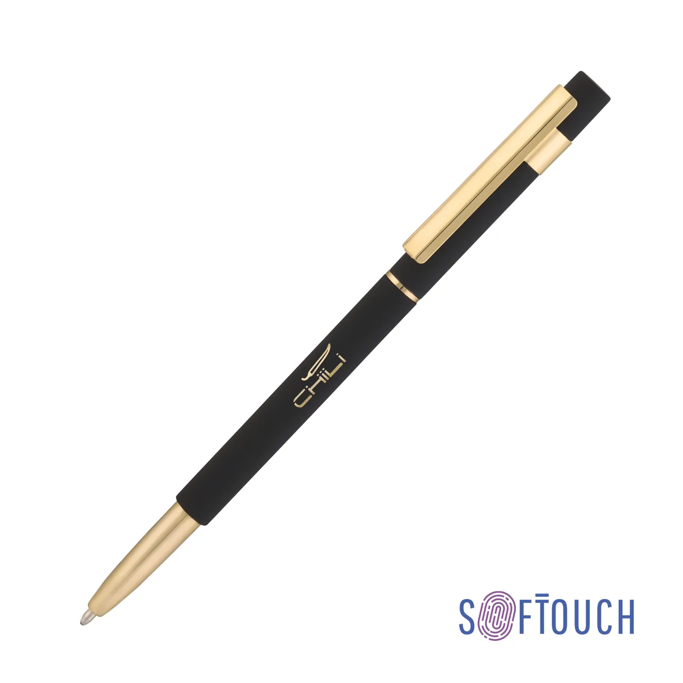 Ручка шариковая "Star", покрытие soft touch — арт. 6812-3G, черный с золотом