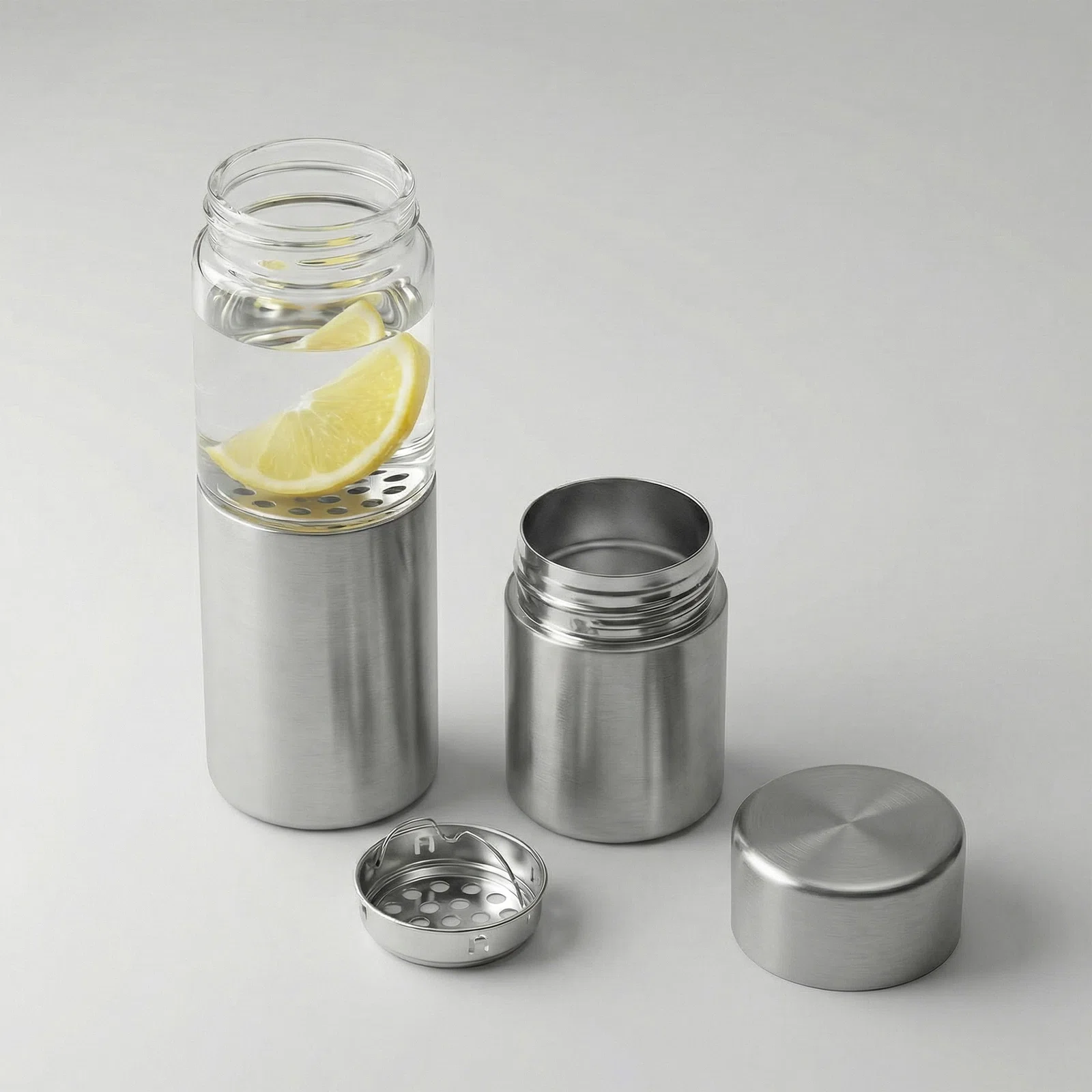 Бутылка для воды FLAVOUR U SEE, серебристый
