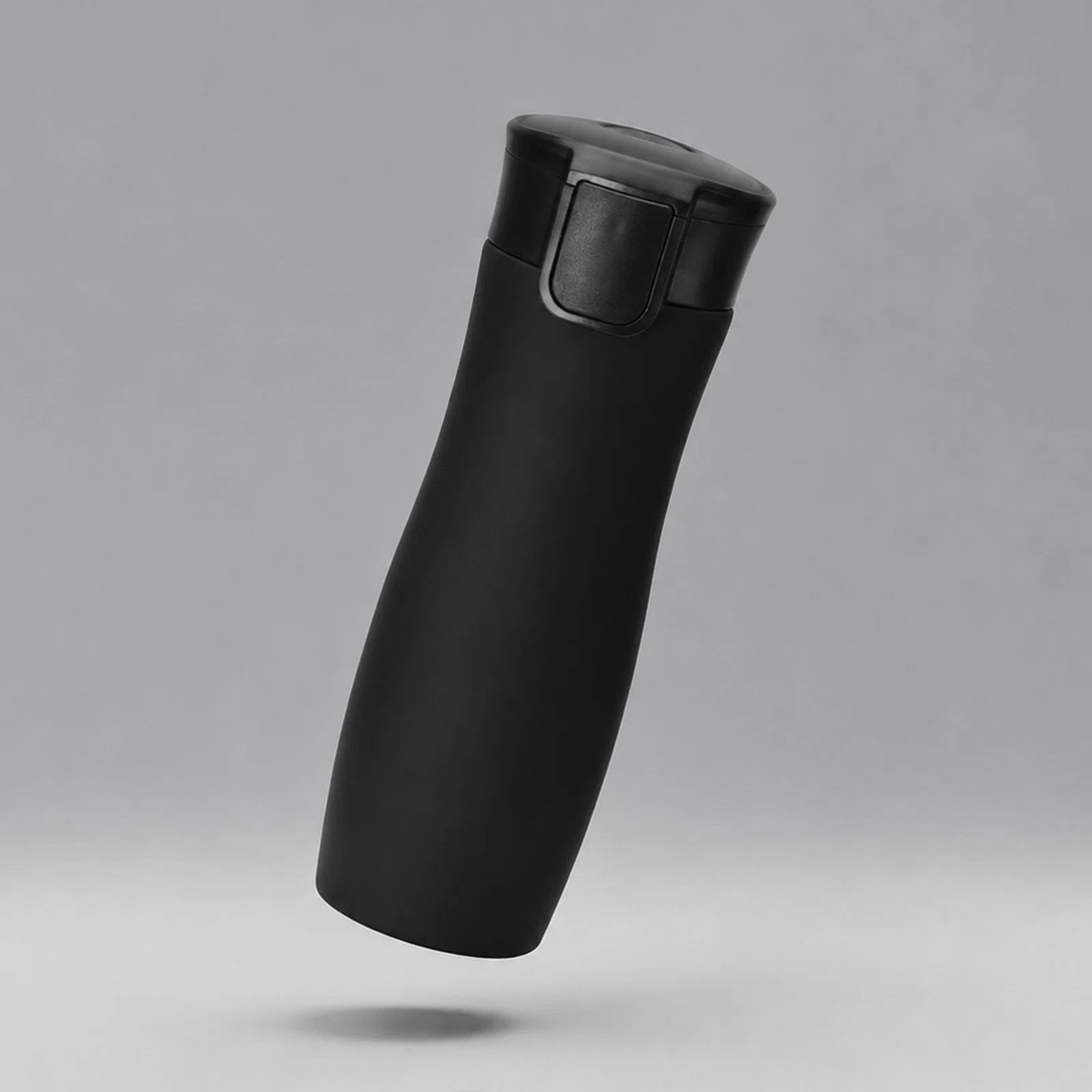 Вакуумная герметичная термокружка Streamline с покрытием soft-touch, тубус, черный