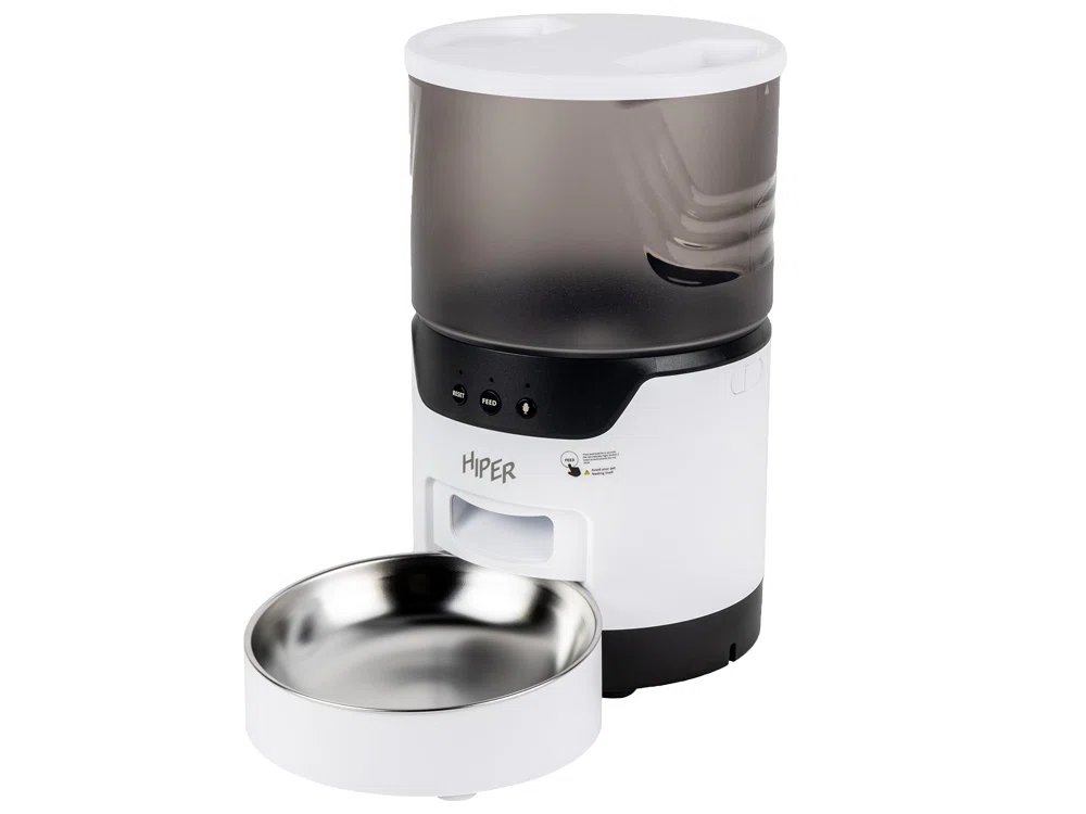 Умная Wi-Fi кормушка IoT Pet Feeder, 3000 мл, белый, черный