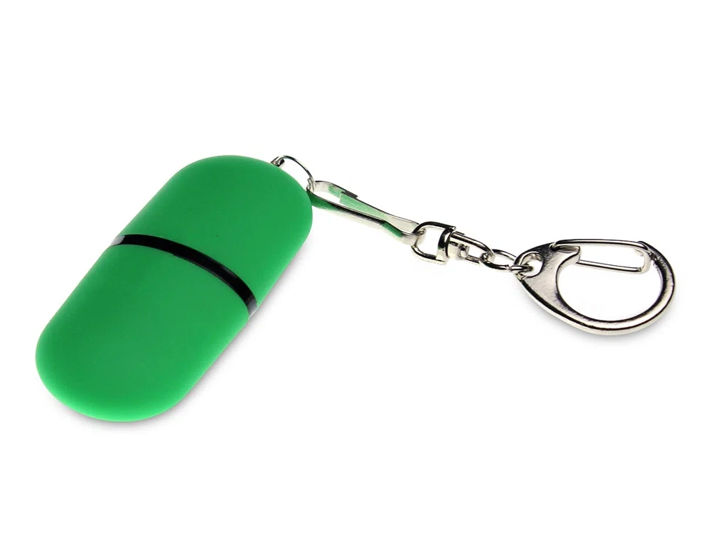 USB 2.0- флешка Goutte Soft-touch на 16 Гб каплевидной формы, зеленый