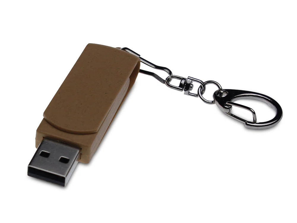 USB 3.0- флешка промо Варуна на 256 ГБ с поворотным механизмом, крапчатый белый