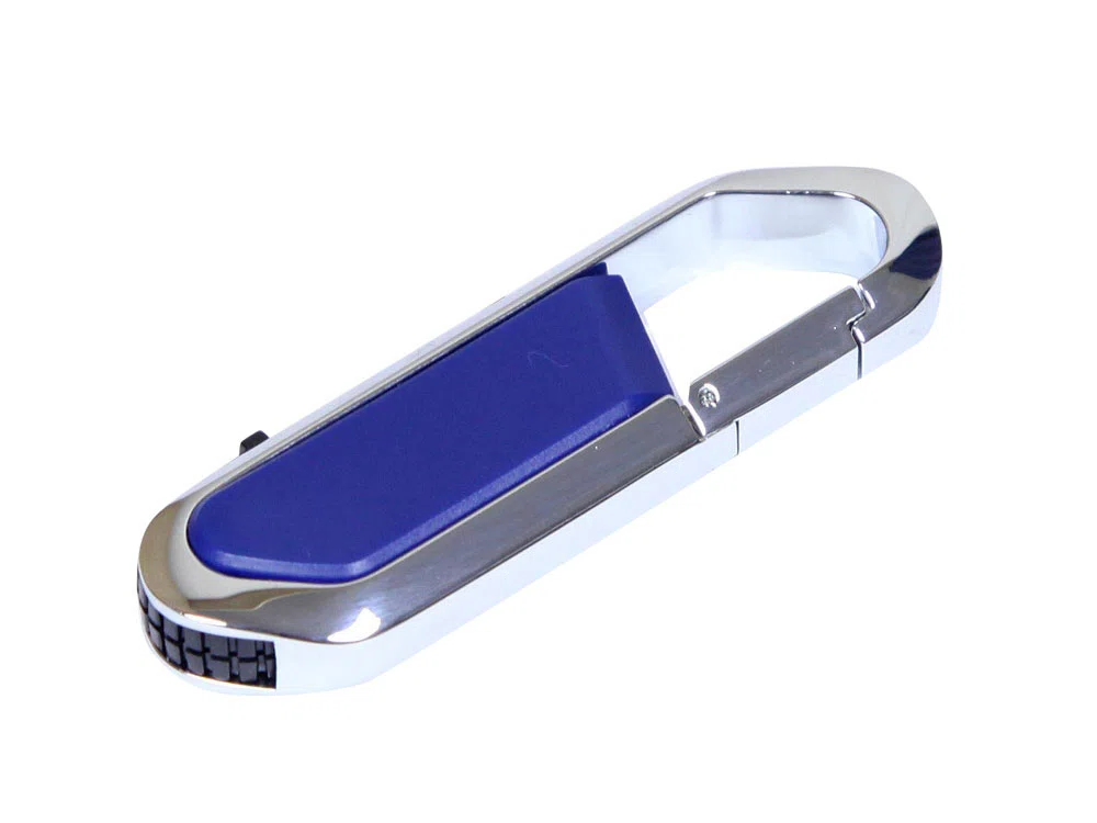 USB 2.0- флешка на 8 Гб в виде карабина, синий/серебристый