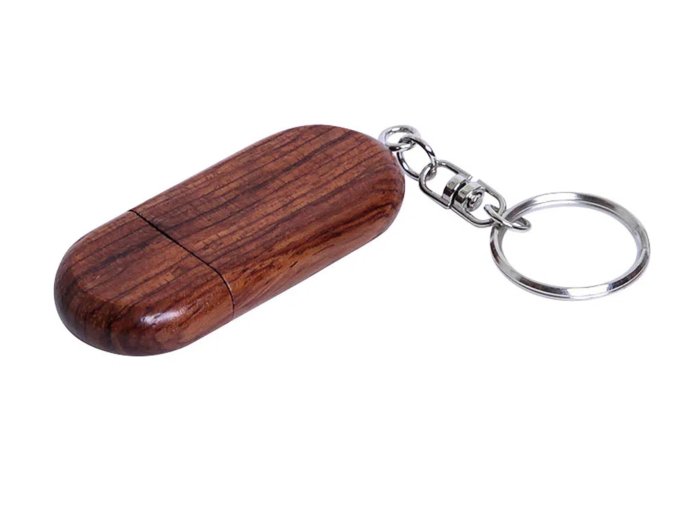 USB 3.0- флешка на 32 Гб овальной формы и колпачком с магнитом, коричневый