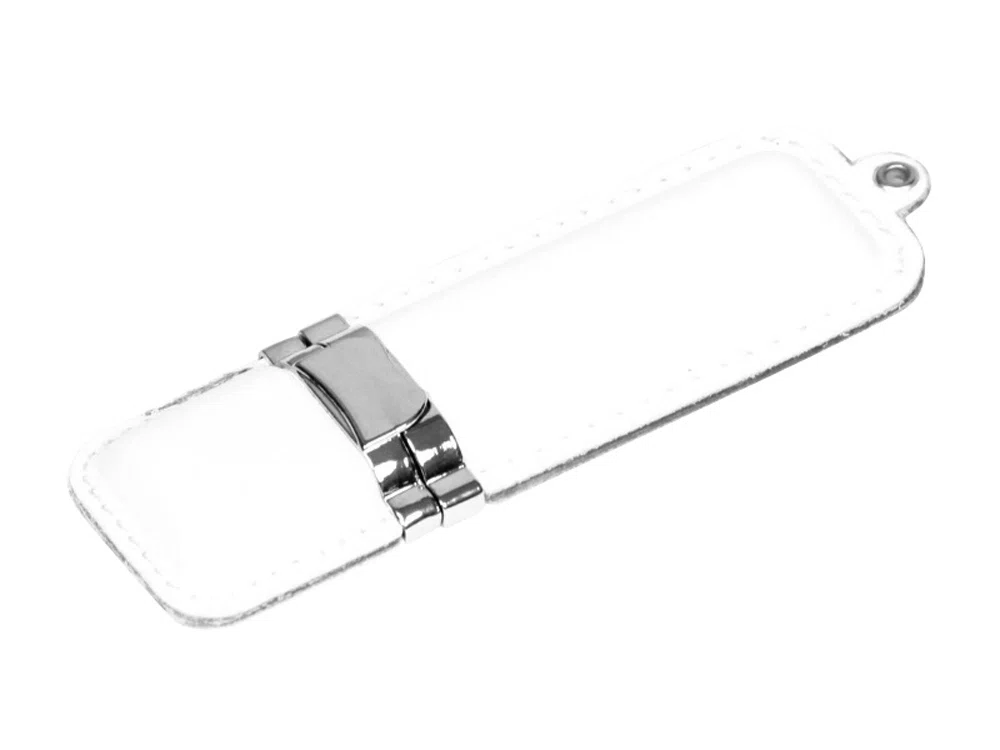 USB 2.0- флешка на 16 Гб классической прямоугольной формы, белый/серебристый