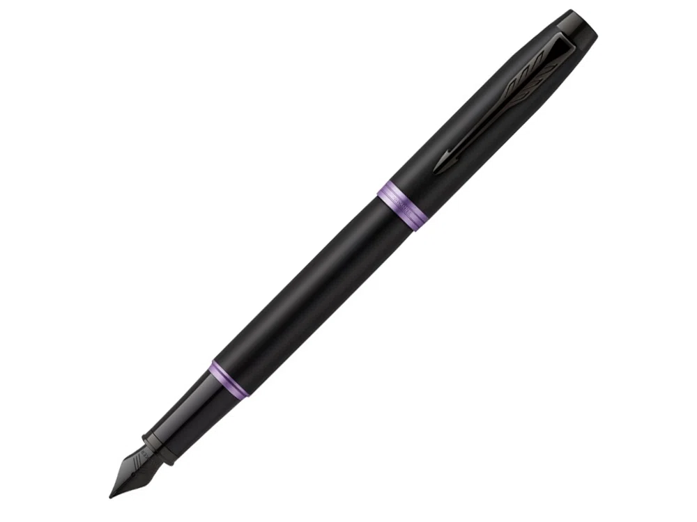Ручка перьевая Parker IM Vibrant Rings Flame Amethyst Purple, фиолетовый, черный