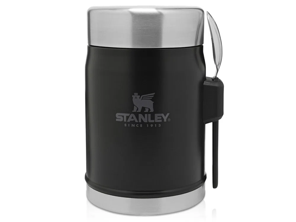 Банка для еды с ложкой-вилкой Stanley Legendary, 400 мл, черный матовый