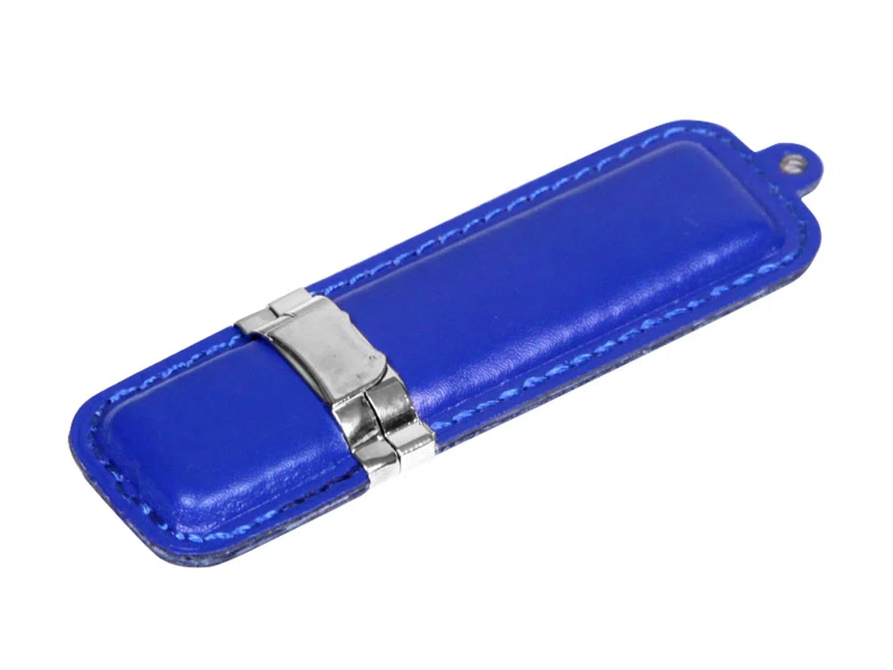 USB 3.0- флешка на 128 Гб классической прямоугольной формы, синий/серебристый