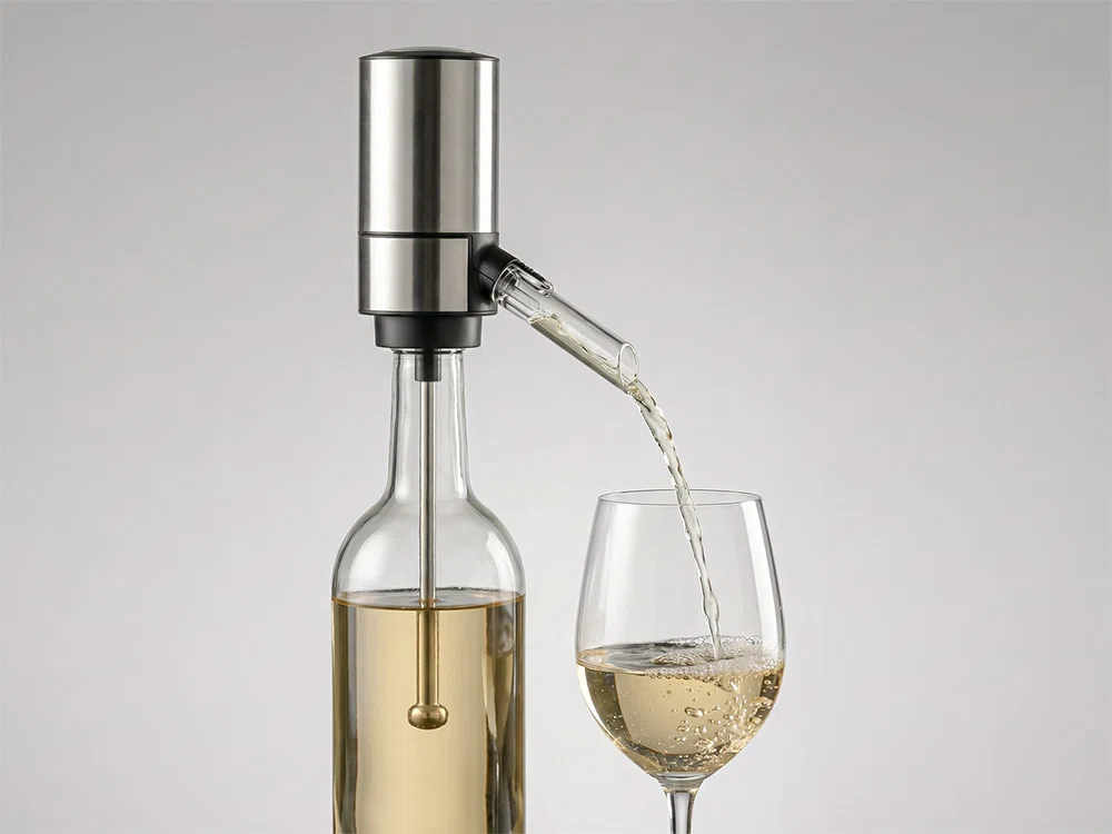 Электрический аэратор-диспенсер для вина Wine delight, серебристый