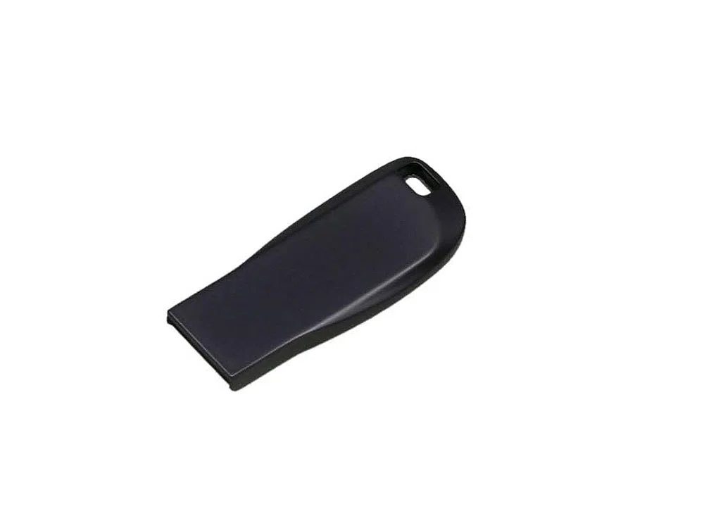 USB 2.0- флешка на 8 Гб компактная с мини чипом и овальным отверстием, серый антрацит