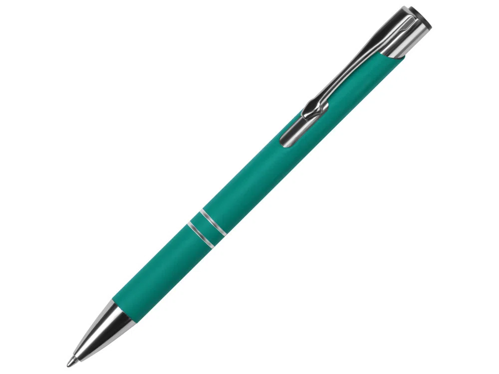 Ручка металлическая шариковая Legend Gum soft-touch, бирюзовый
