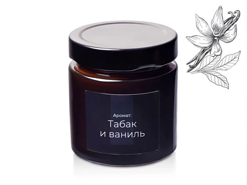 Свеча ароматическая Noella, табак и ваниль, коричневый