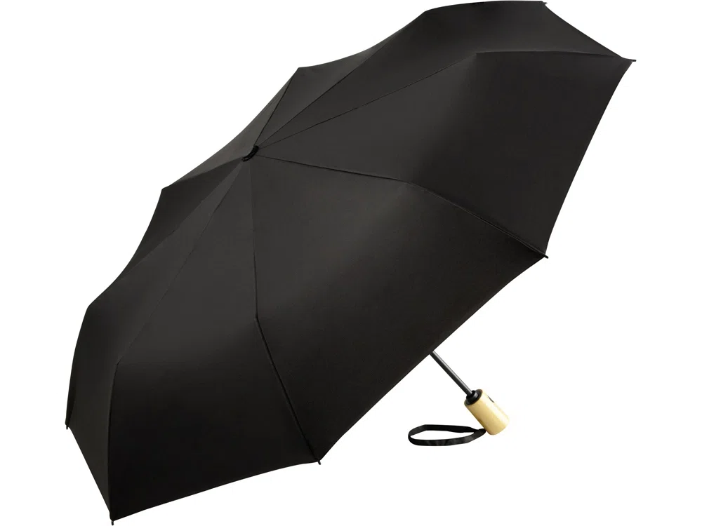 Зонт складной из бамбука ÖkoBrella полуавтомат, черный