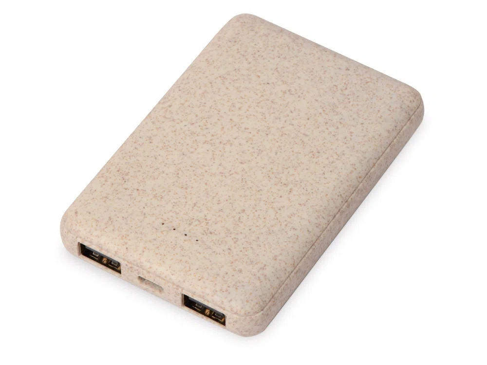 Внешний аккумулятор Wheatty из пшеничной соломы, 5000 mAh, бежевый